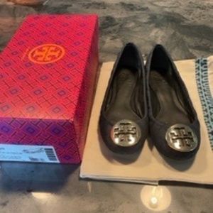 Tory Burch Quinn Denim Quilted Ballet Flat